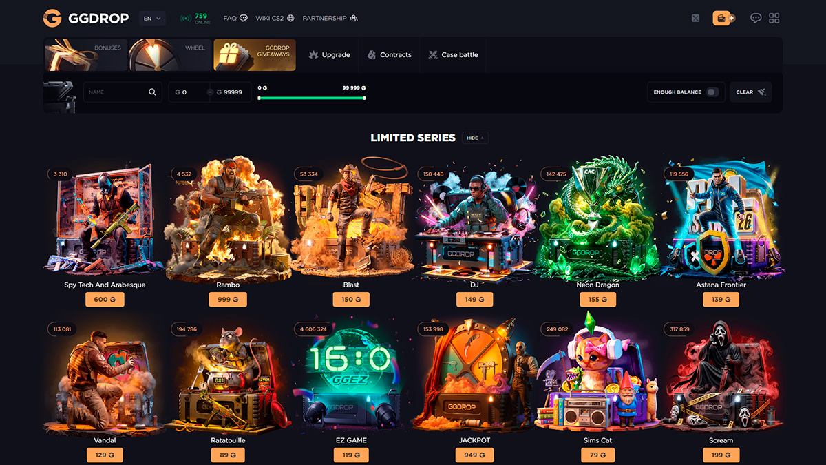 Cases on GGDROP Website