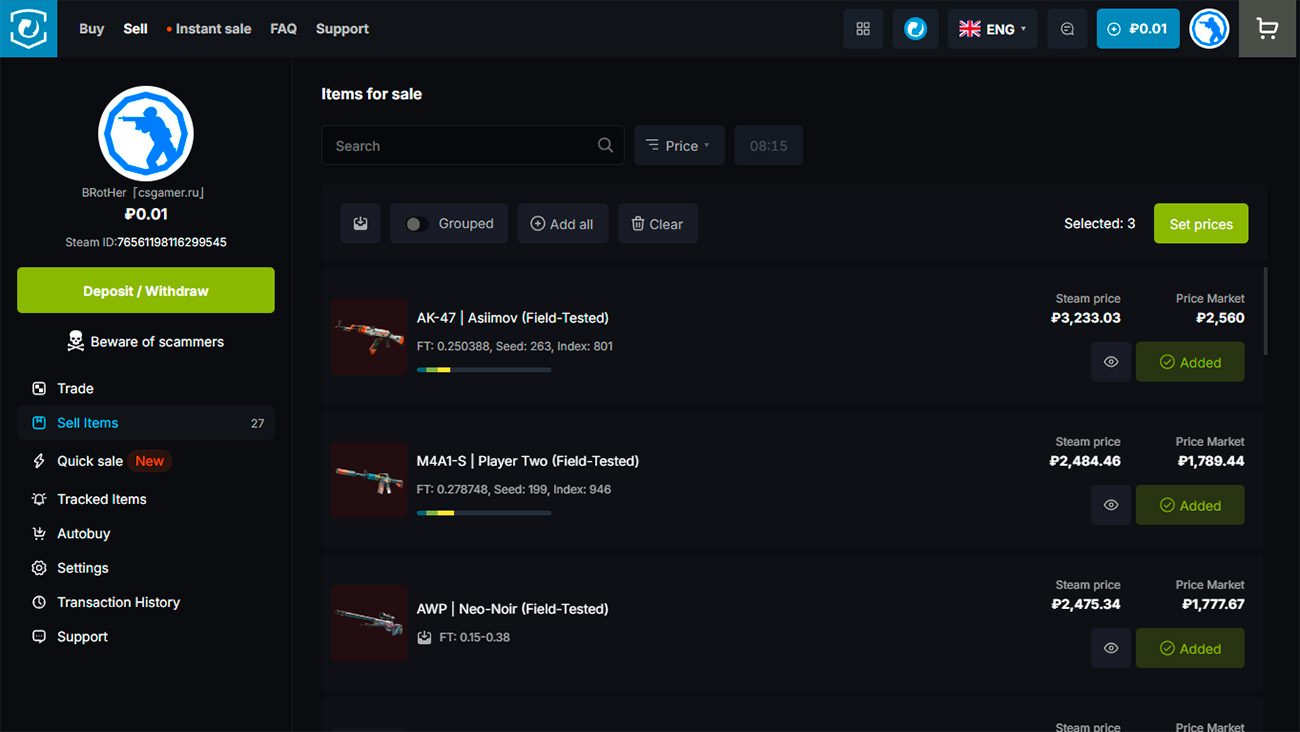 Market CSGO — Largest P2P Marketplace (Operating since 2016)