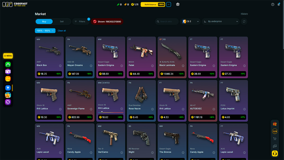 Skin Market on CSGOFAST